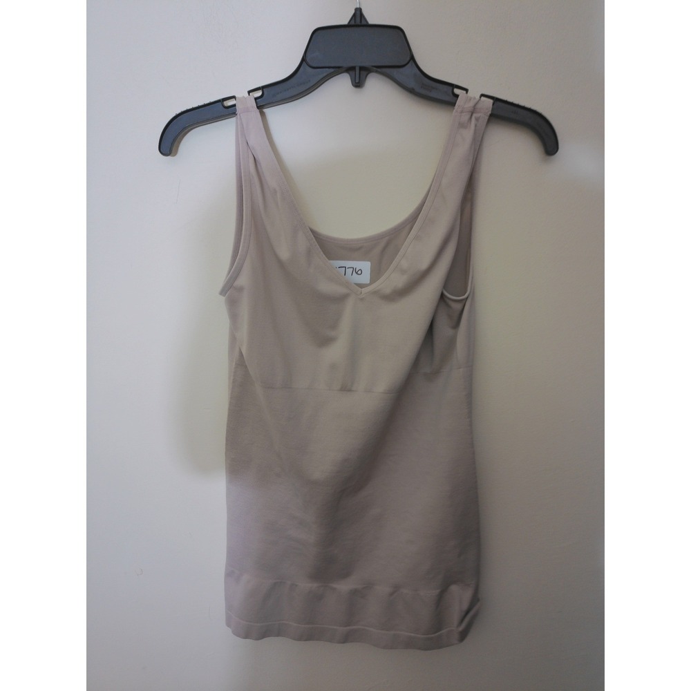 Seamless Compression Camisole Women Size M Beige V-Neck Stretch Shapewear Tank